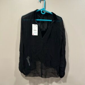 Zara women’s blouse two piece zipper front with tube top insert